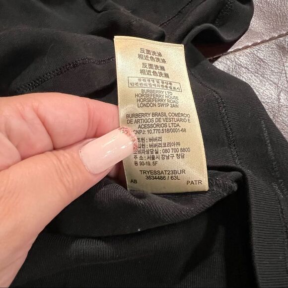 Burberry Black Women's Top with Nova Check Cuffs Size Small - Picture 5 of 9